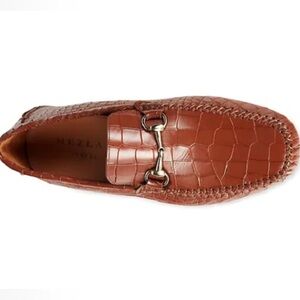Mezlan Tan Crocodile Pattern Loafers